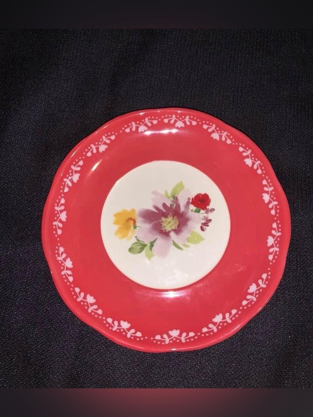Red Floral Accent Plate - Home Dining pioneer woman